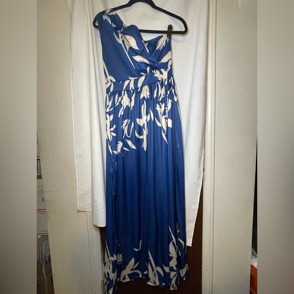 NWT Retro Stage Navy and White Sleeveless Sundress Asymmetrical Strap Size XL - Picture 2 of 11